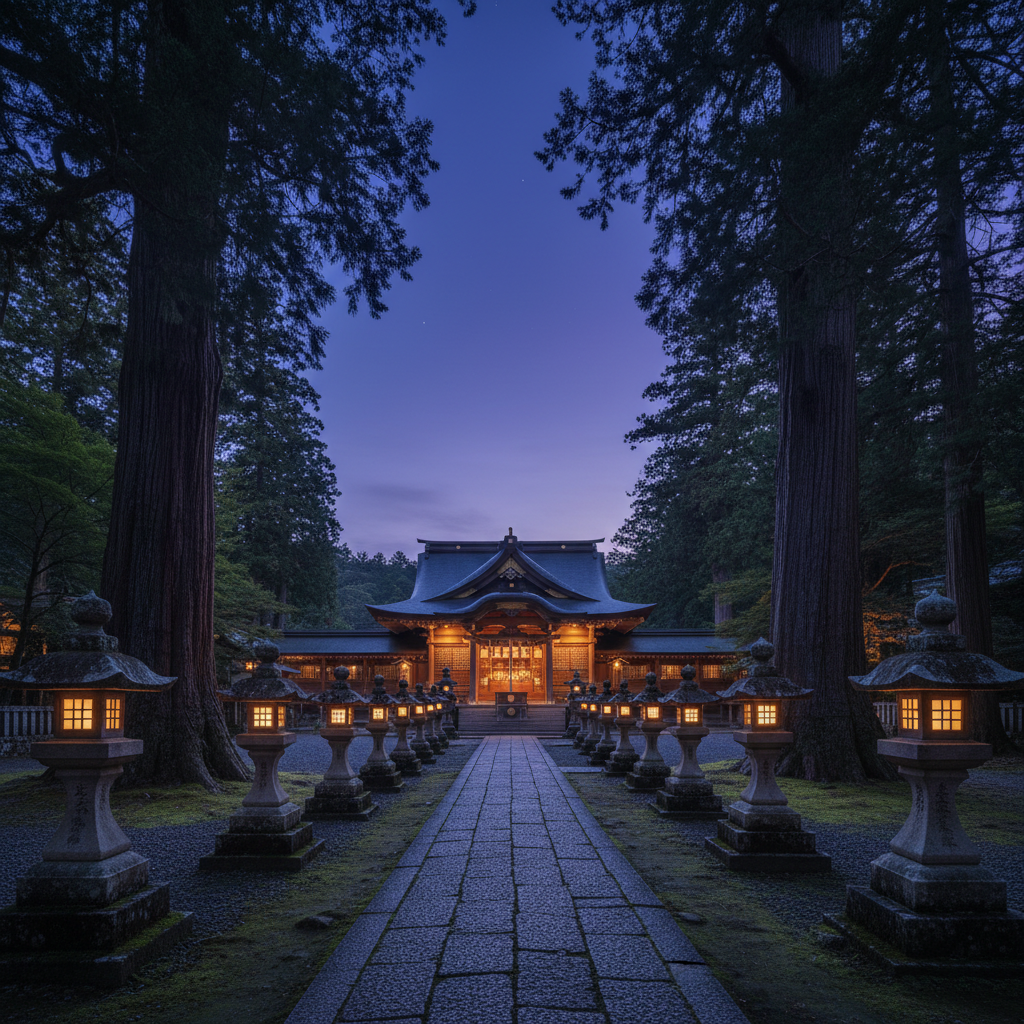 夕暮れの神社